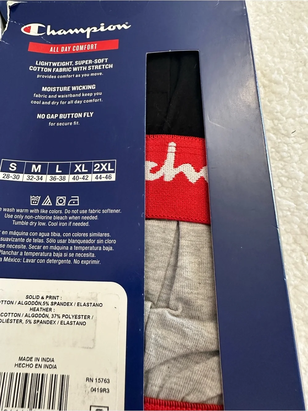 Champion Men’s All Day Comfort Cotton Stretch Boxer Briefs